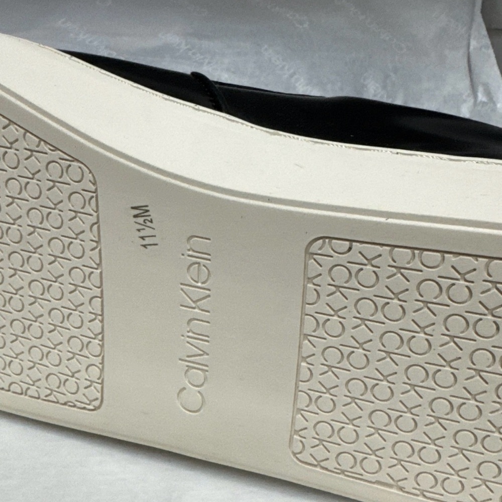 Calvin Klein Men's Ansly 2 Leather Slip-on Sneakers Size11.5 black .R14 - Picture 11 of 11